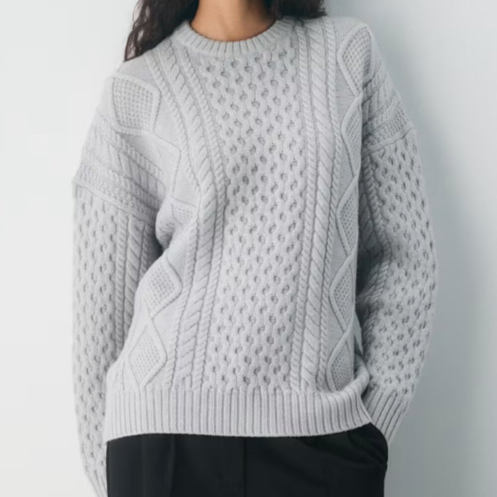 Heritage Knit Merino Wool Crew Sweater NWOT